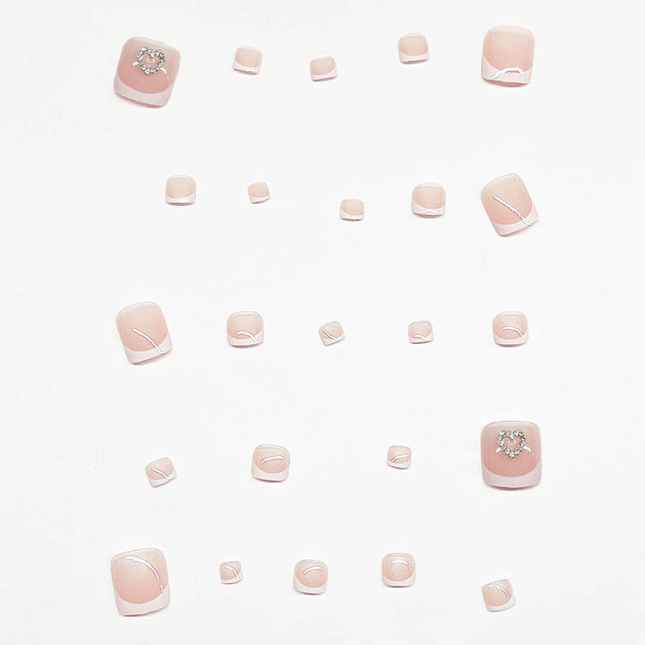 Acrylic nail set with playful heart design Stornfield