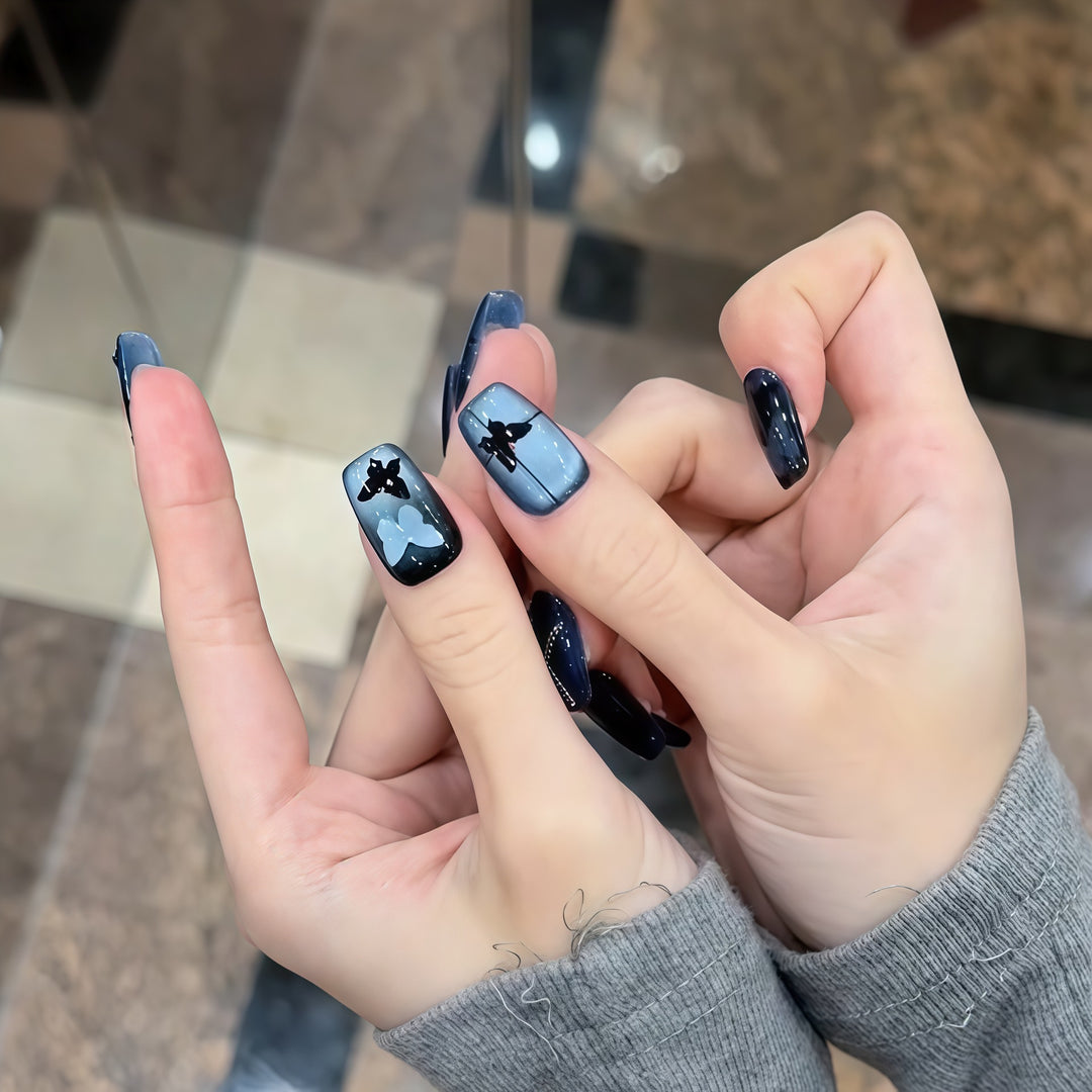 Glamorous artificial nails with fashionable butterfly design Stornfield