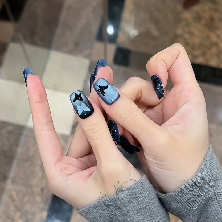 Glamorous artificial nails with fashionable butterfly design Stornfield