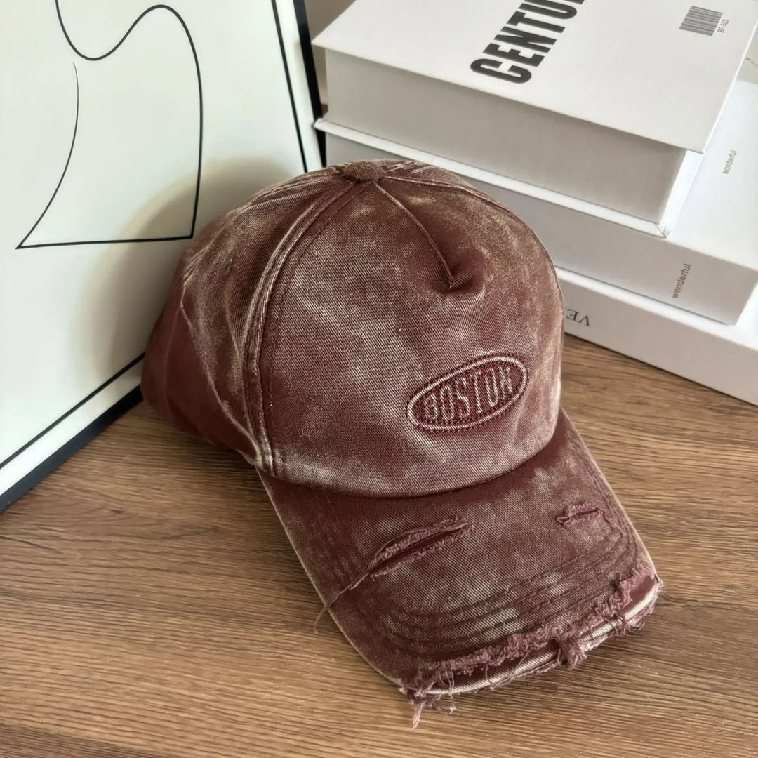 Men's Distressed Denim Effect Baseball Cap Stornfield