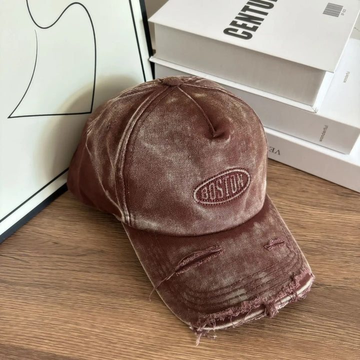 Men's Distressed Denim Effect Baseball Cap Stornfield