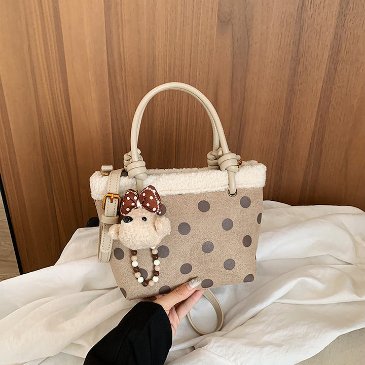 Polka Dot Plush Handbag