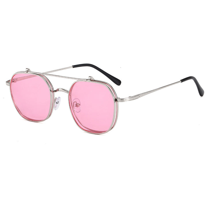 Women's geometric oversized sunglasses with elegant golden frame Stornfield