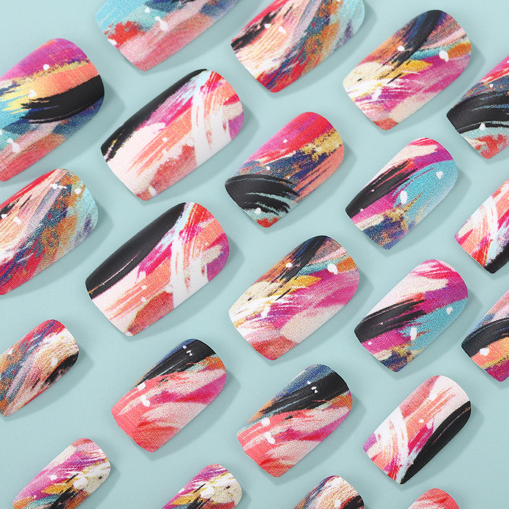 Nail Art Set with Creative Color Patterns Stornfield