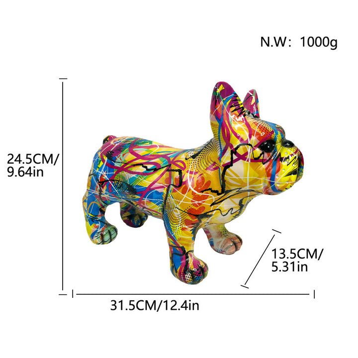 Creative Bulldog Sculpture with Headphones Stornfield