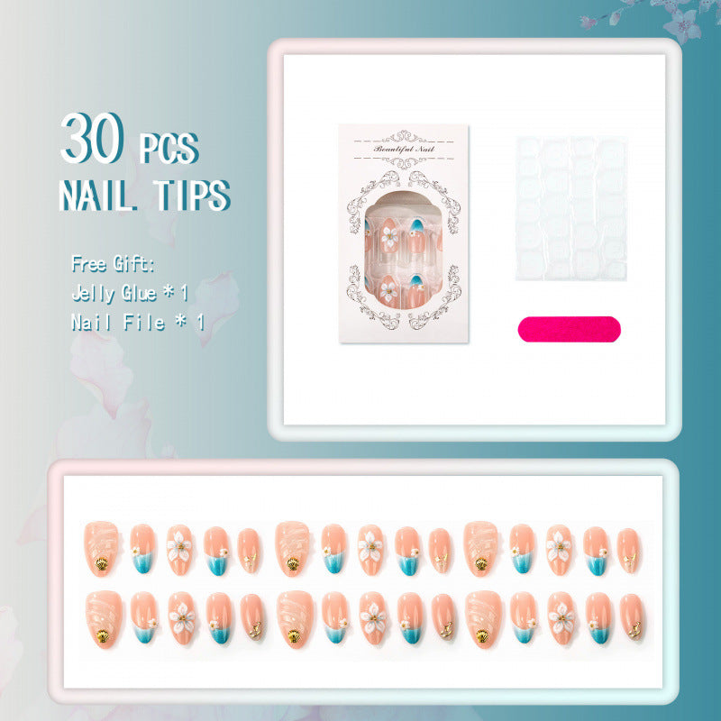Decorative Floral Press-On Nails Set