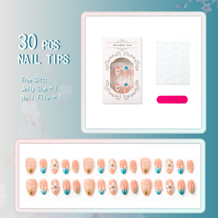 Decorative Floral Press-On Nails Set