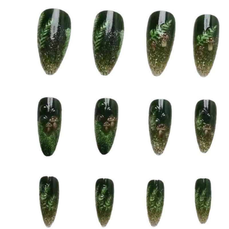 Elegant artificial nails with botanical design Stornfield