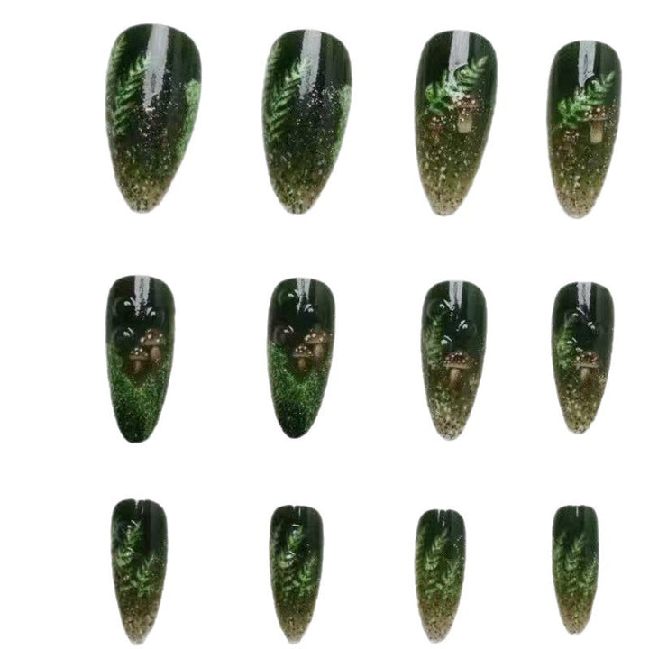 Elegant artificial nails with botanical design Stornfield