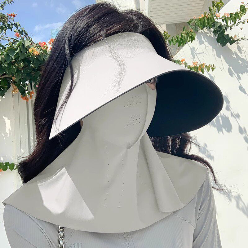 Wide-Curved Full-Face UV Visor with Integrated Breathable Face Shield and Neck Drape Stornfield