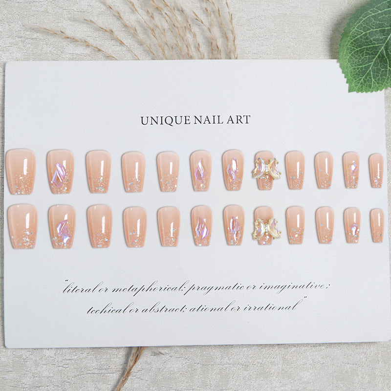 Acrylic Nail Set with Glitter and 3D Butterfly Decorations Stornfield