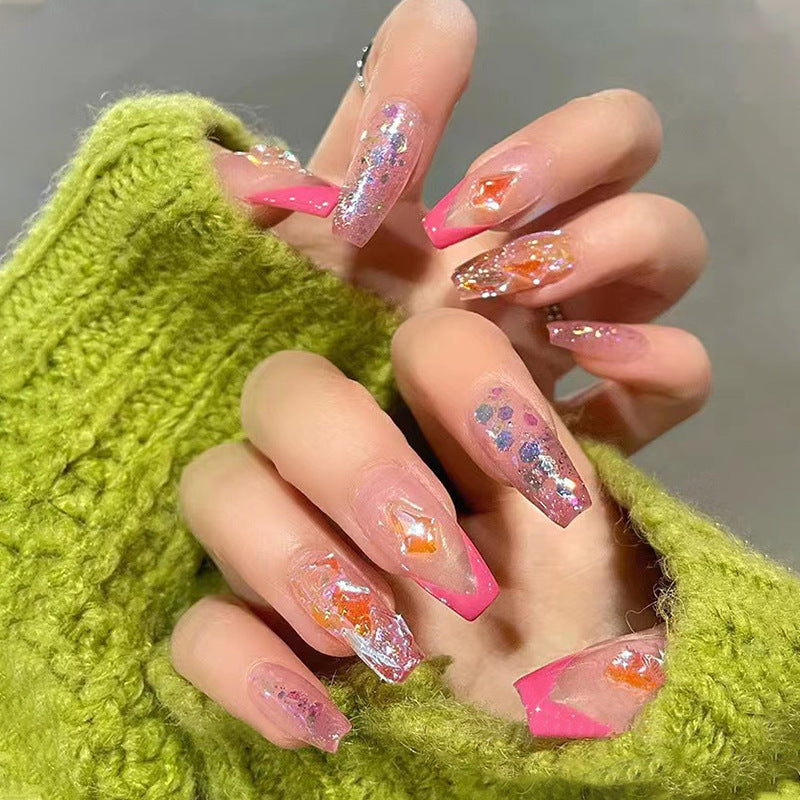Glamorous artificial nails with sparkling accents Stornfield