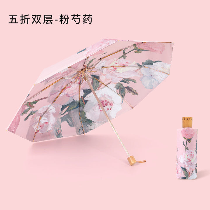 Women's elegant folding umbrella with floral patterns Stornfield