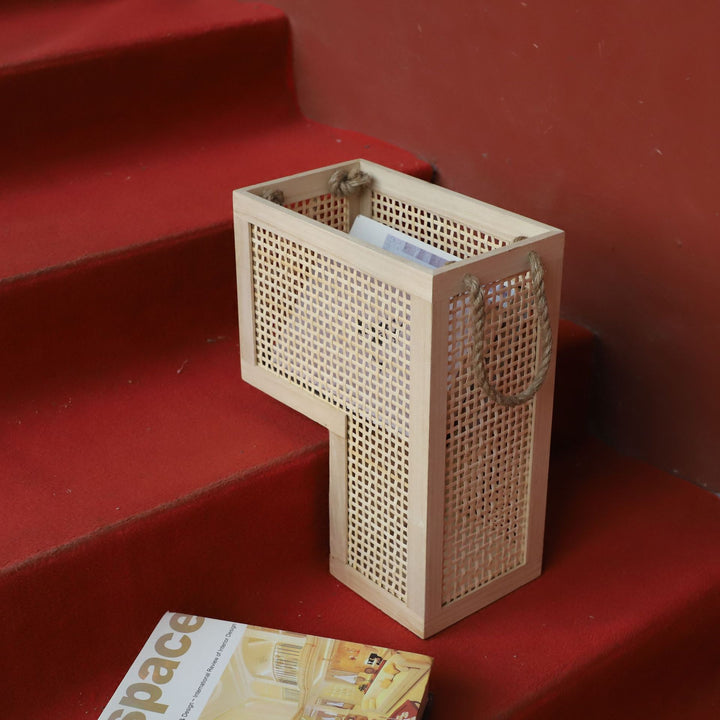Collapsible Storage Basket with Leather Handles Stornfield