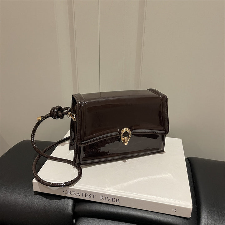 Elegant Patent Leather Crossbody Clutch