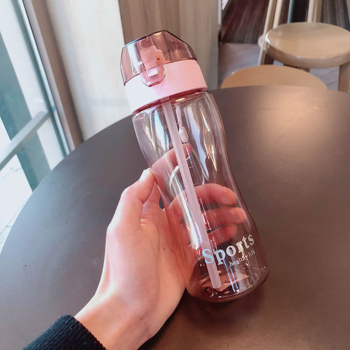 Women Ergonomic Sports Water Bottle with Integrated Straw Function Stornfield