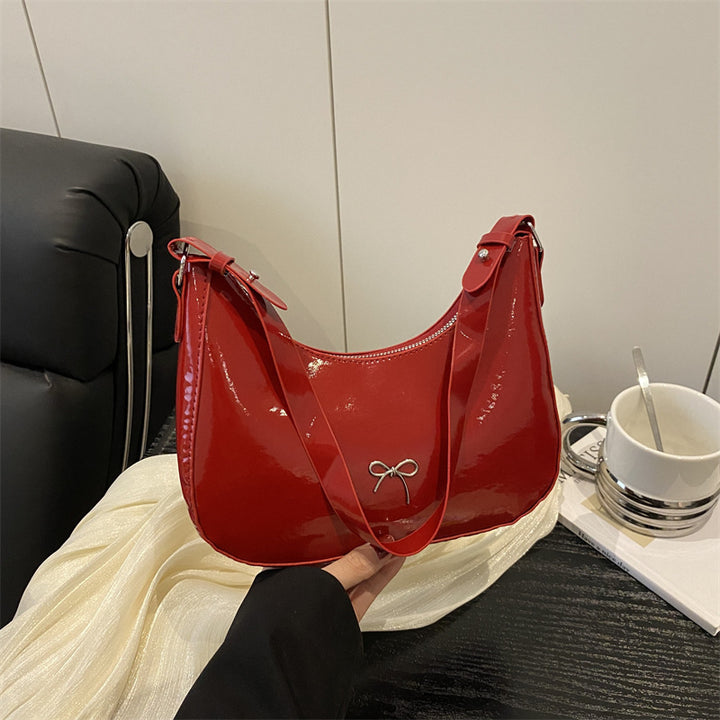 Premium Glossy Faux Leather Hobo Bag Stornfield