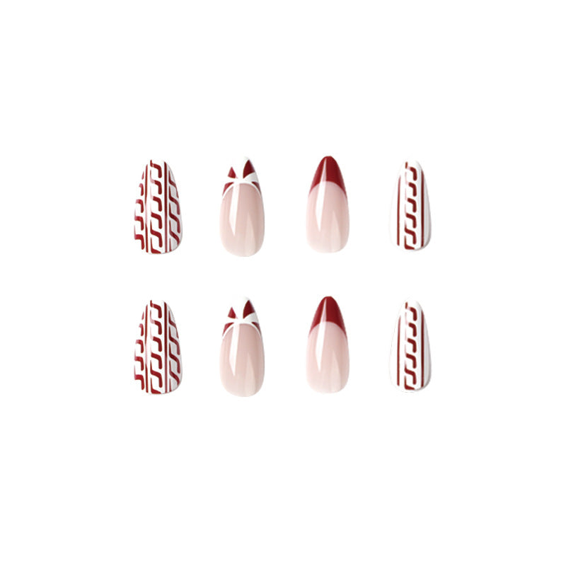 Elegant artificial nails in festive winter design Stornfield