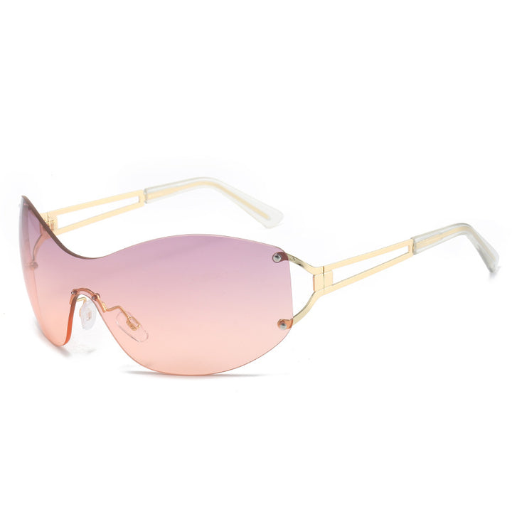Futuristic Ultra-Wrap Sunglasses with Metallic Accents Stornfield