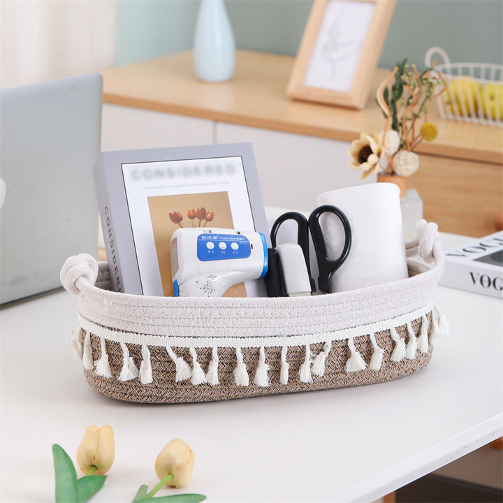 Women Decorative Storage Basket with Fringe Decoration Stornfield