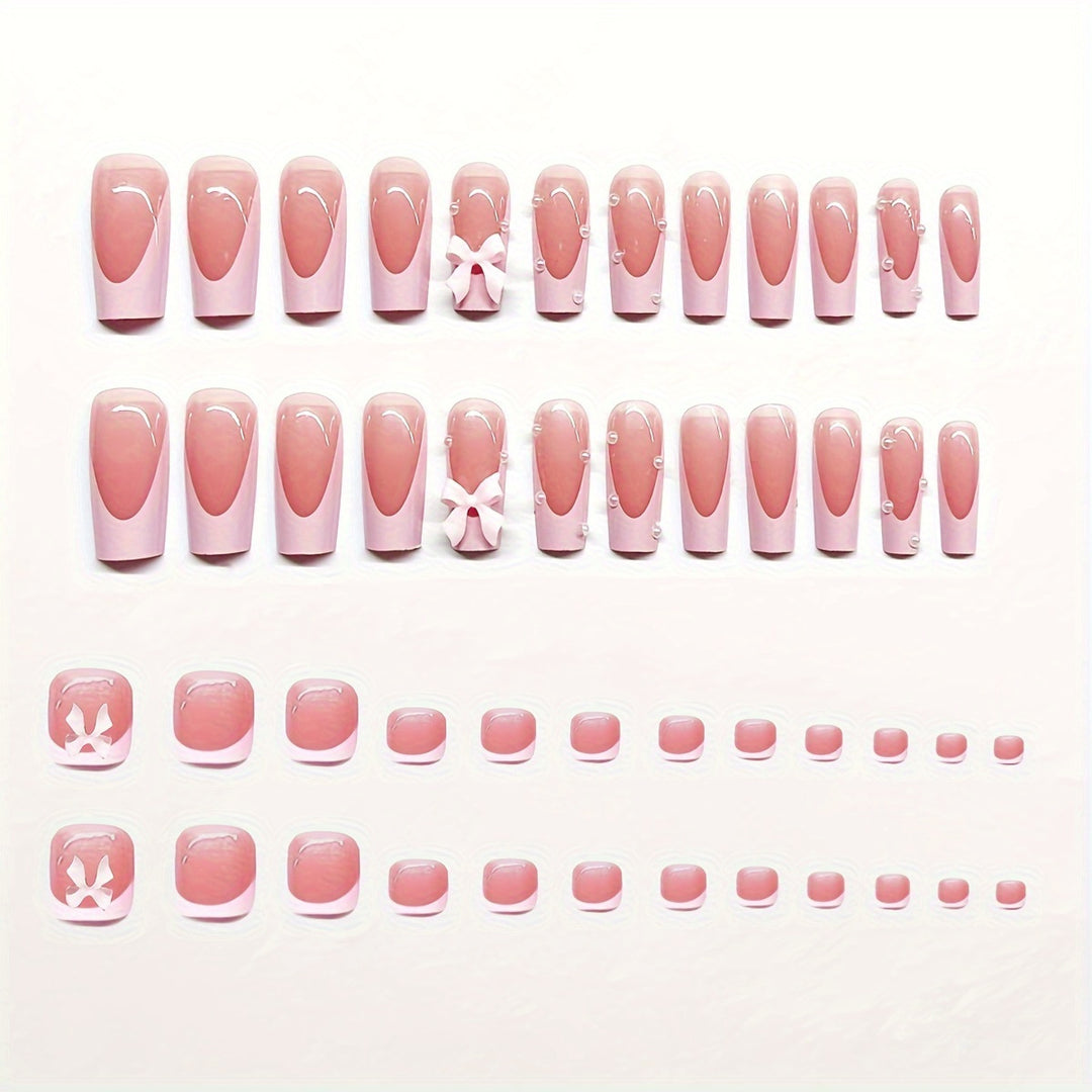 Decorative Bow Accent Press-On Nails Stornfield