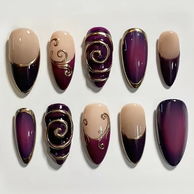 Acrylic nail set with elegant shimmer design Stornfield