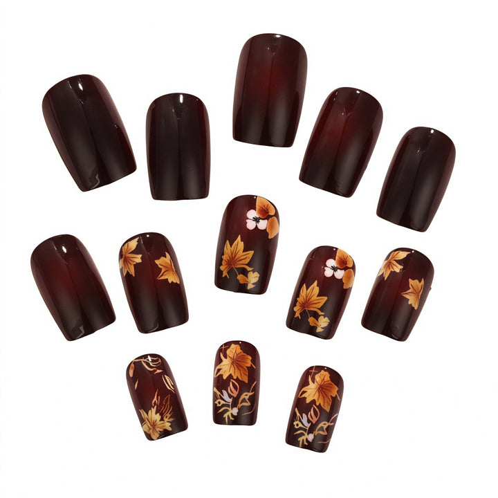 Artificial nails with floral autumn design Stornfield