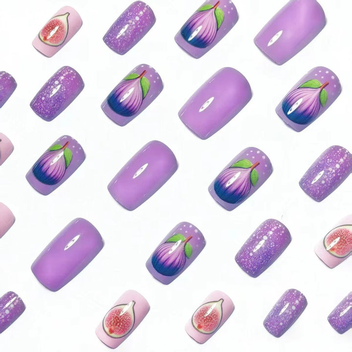 Artificial nails with elegant fig motifs Stornfield