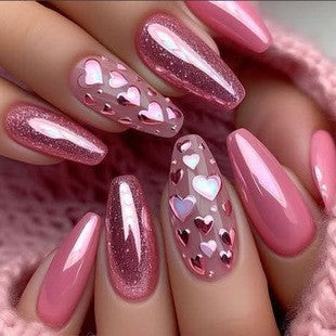 Artificial nails with Romantic Heart Design Stornfield