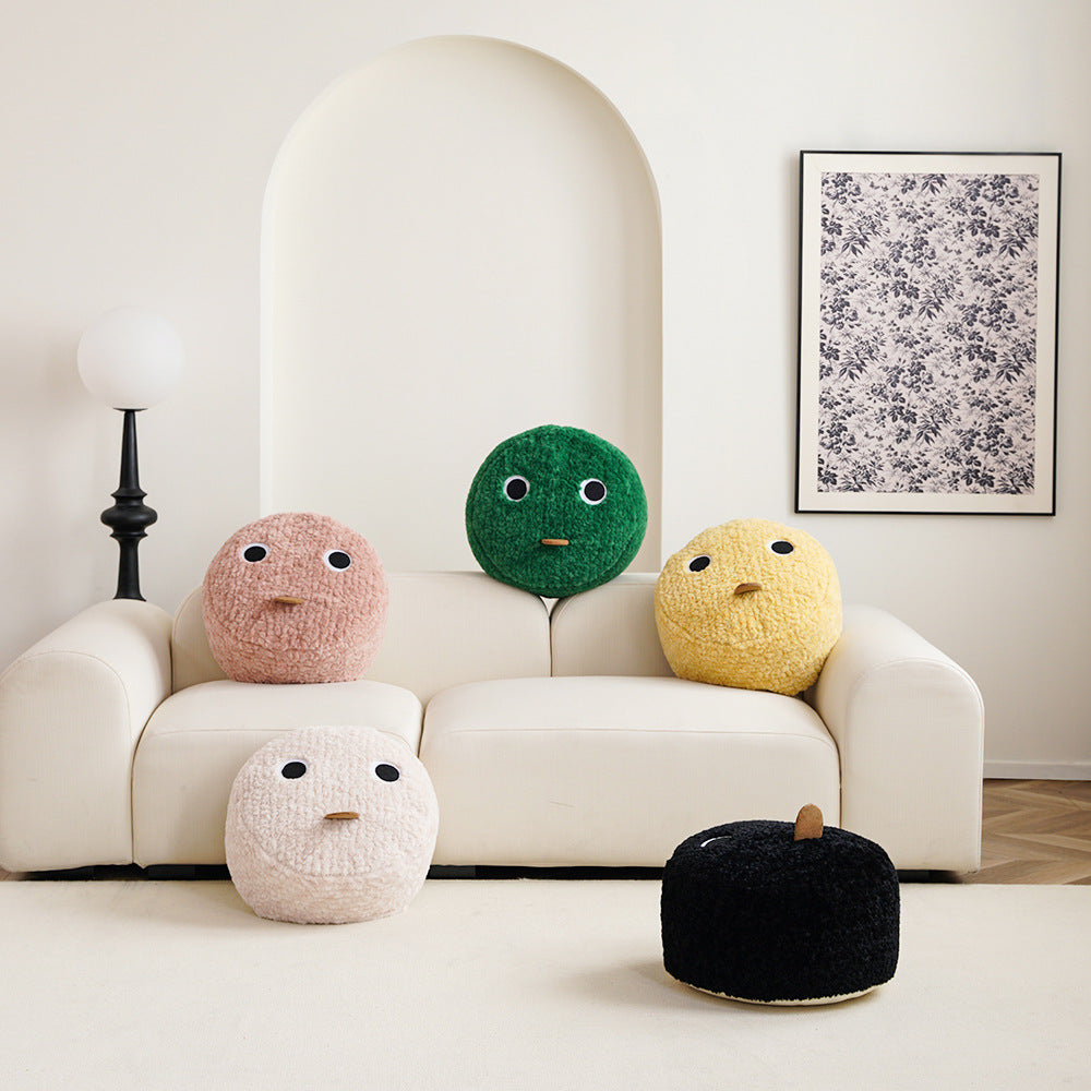 beef sitting pouf with EPP foam balls filling and removable cover