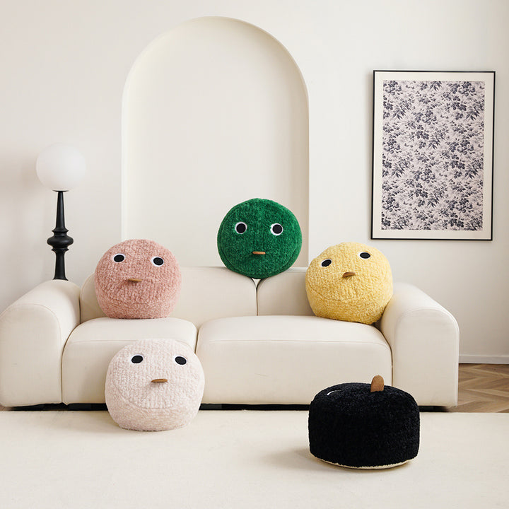 beef sitting pouf with EPP foam balls filling and removable cover