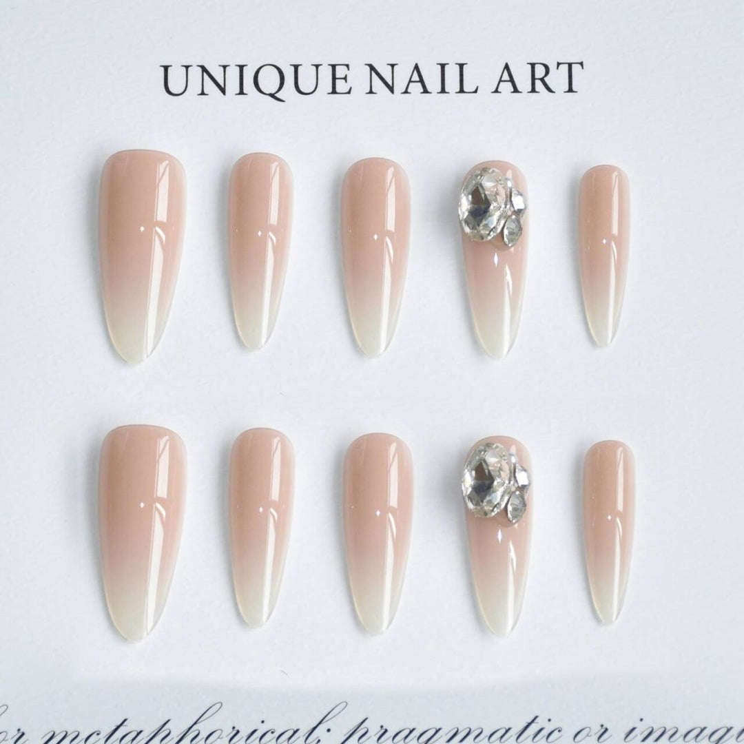 Decorative Rhinestone-Embellished Stiletto Nail Extensions Stornfield