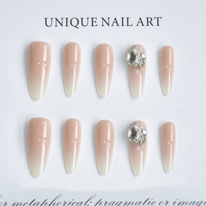 Decorative Rhinestone-Embellished Stiletto Nail Extensions Stornfield