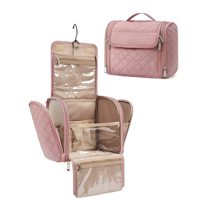 Cosmetic Organizer Bag with Removable Hook and Transparent Compartments Stornfield