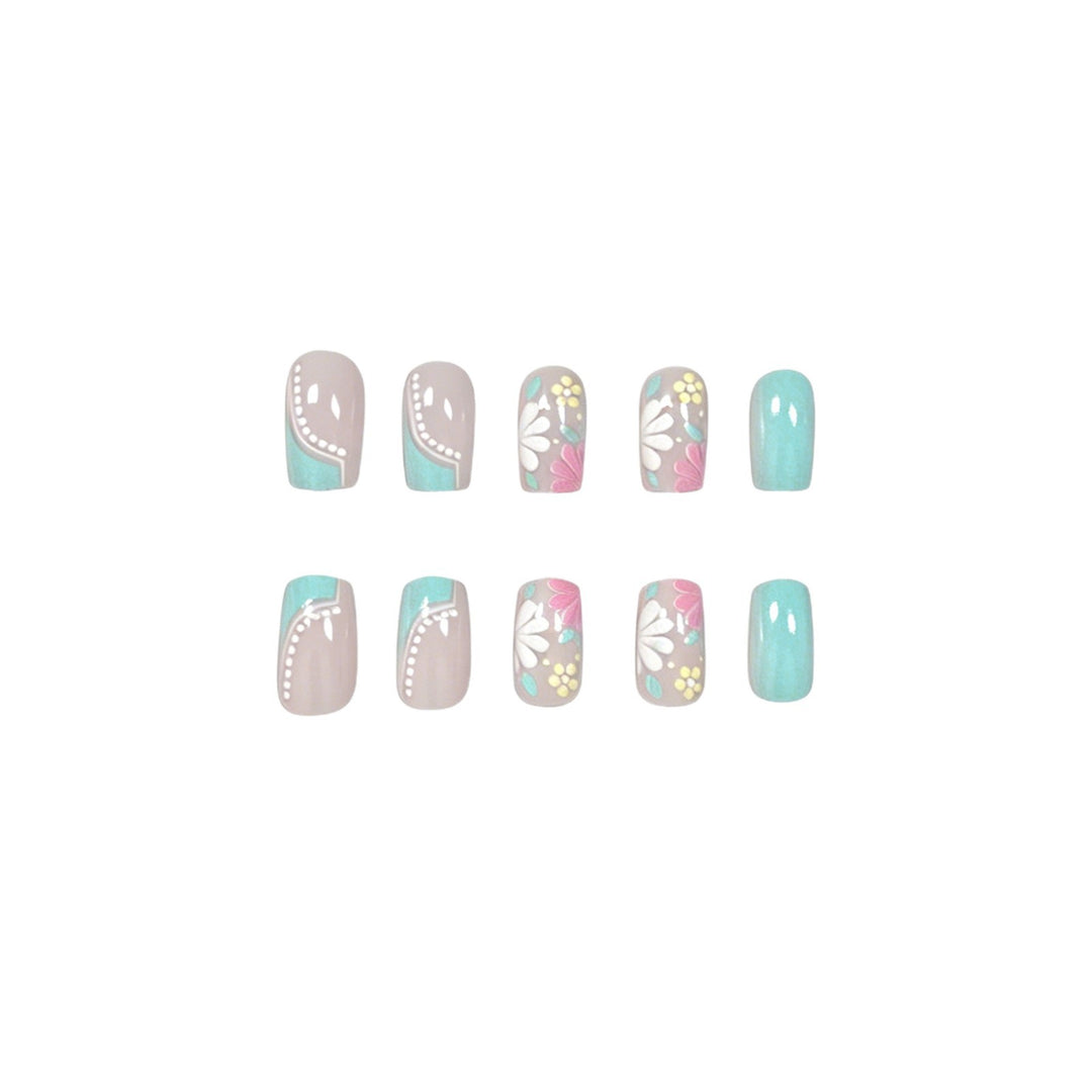 Floral Patterned Acrylic Nail Extensions Stornfield
