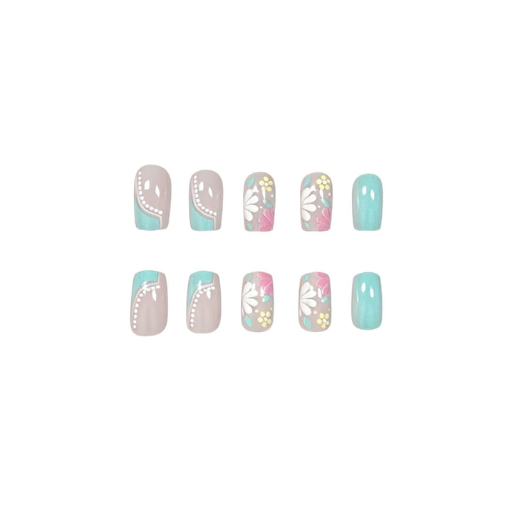 Floral Patterned Acrylic Nail Extensions Stornfield