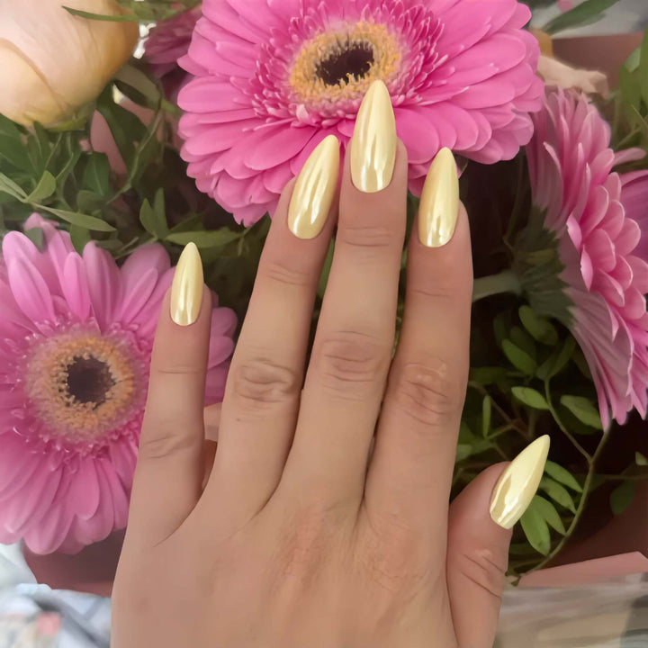 Premium Almond-Shaped Glossy Press-On Nails Stornfield