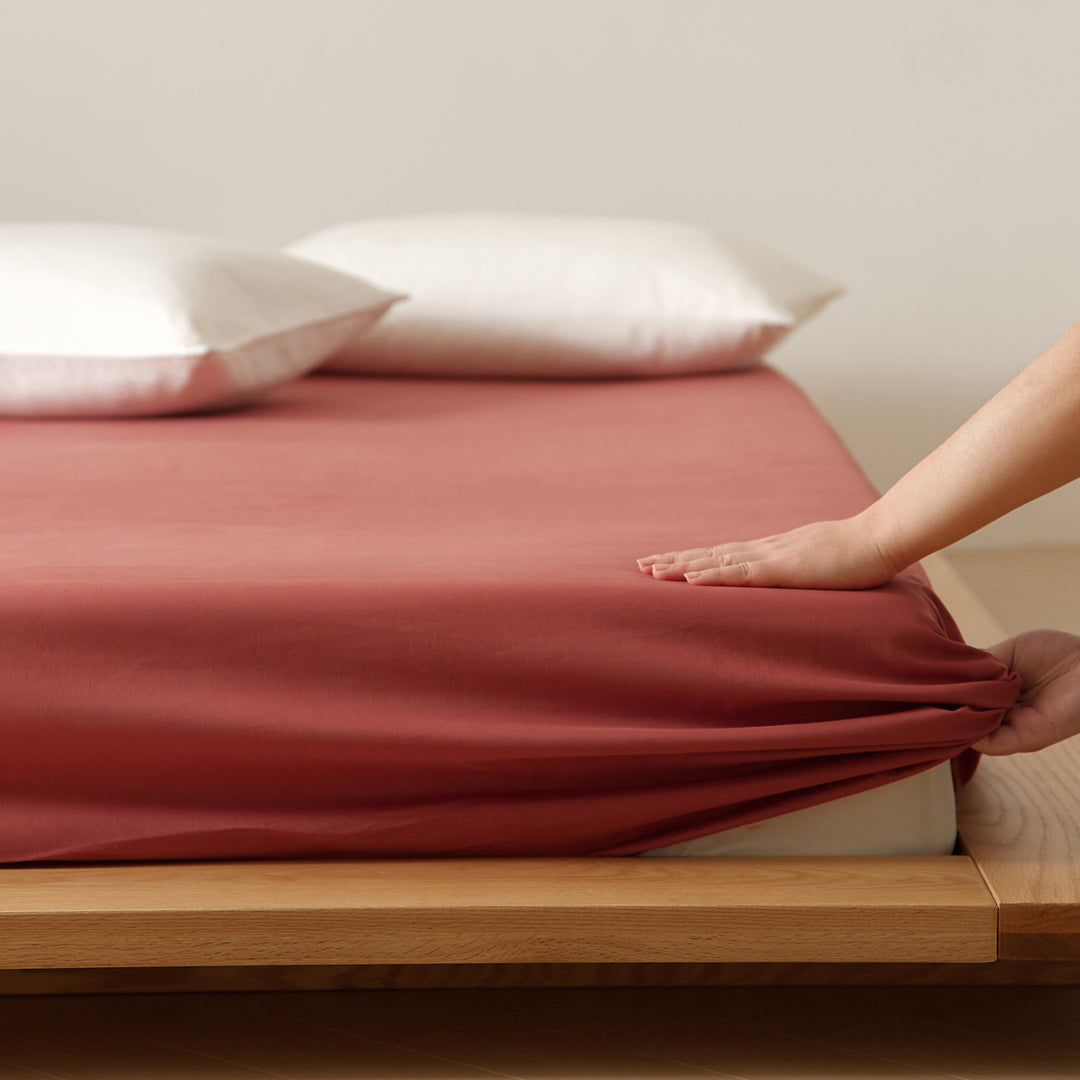 Deep-Pocket Brushed Cotton Jersey Fitted Sheet with Elastic Corners