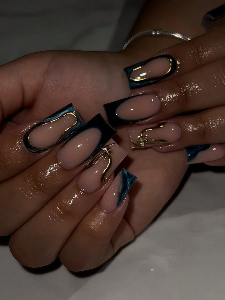 Designer Geometric Press-On Nail Art Stornfield
