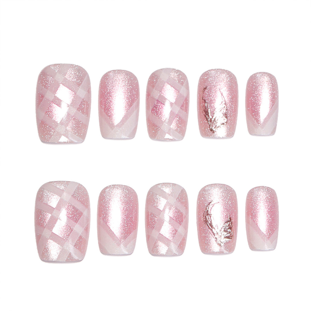 Nail art set with glamorous glitter and diagonal design Stornfield