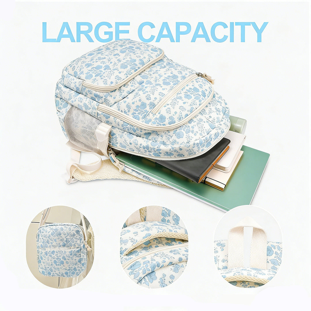Multi-Purpose Floral Print Backpack Set