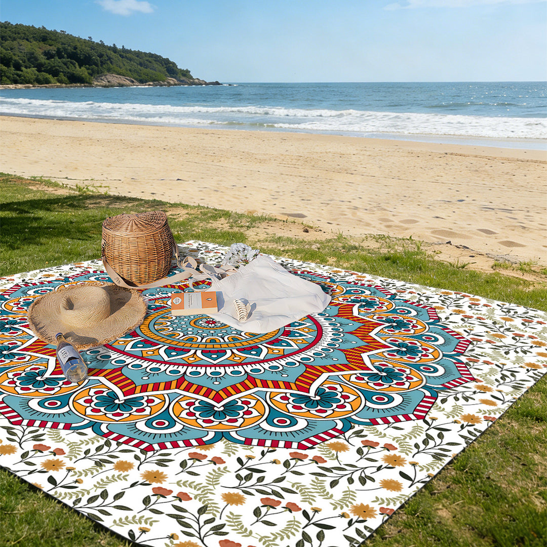 Mandala Design Beach Mat Stornfield