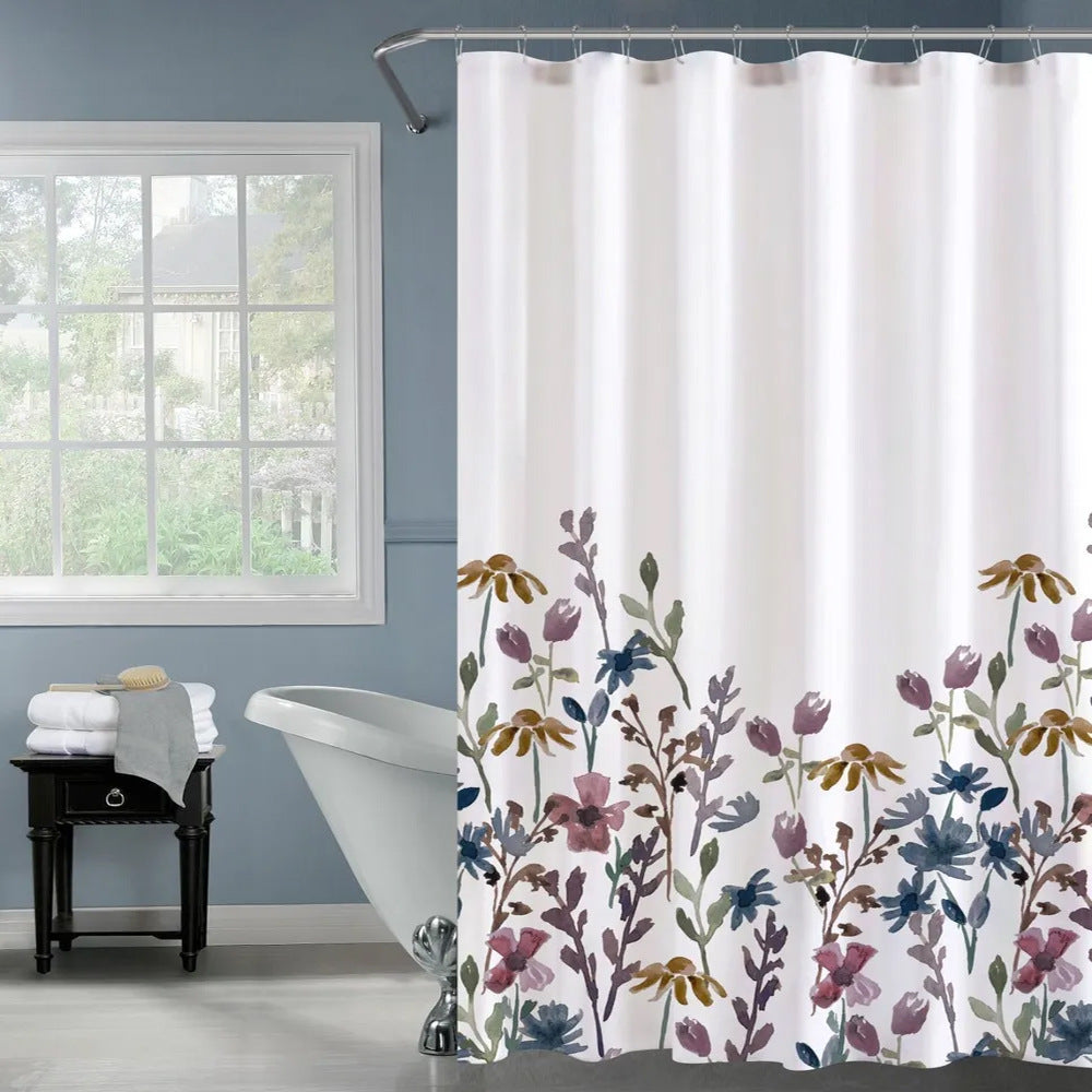 Tropical Leaf Pattern Shower Curtain Stornfield