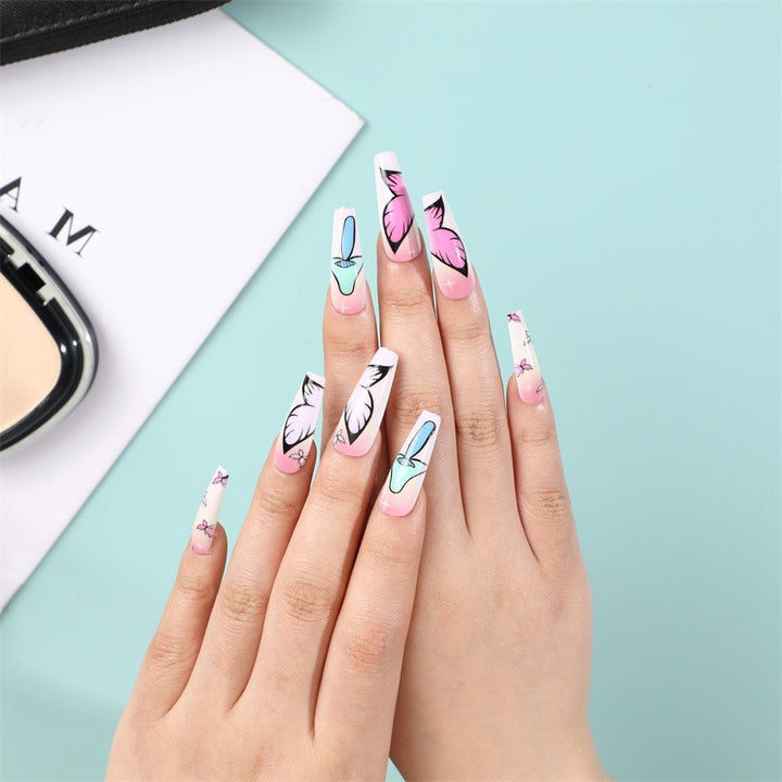 Artificial nails in elegant floral motif style Stornfield