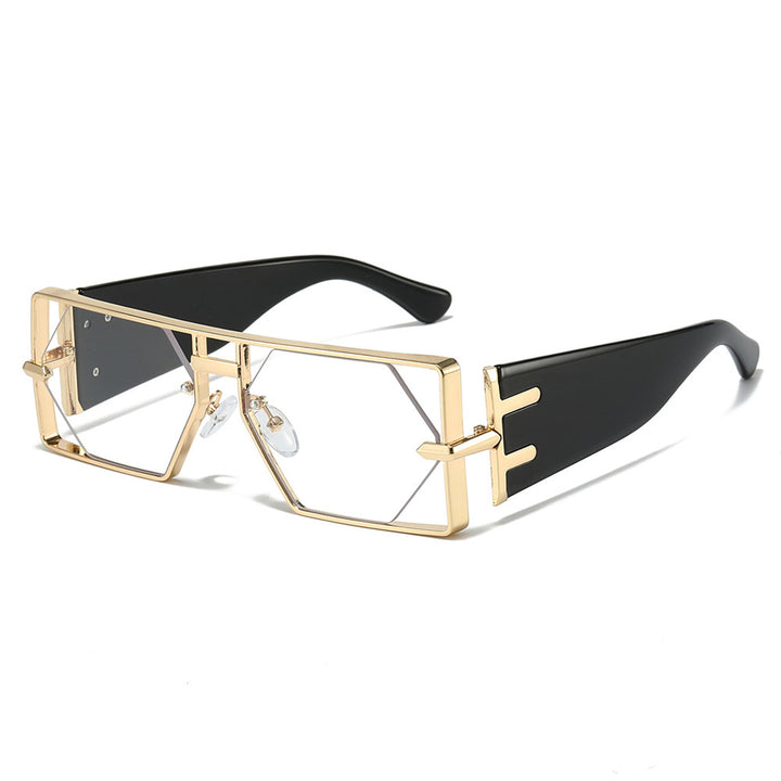 Geometric Shield Sunglasses with Premium Metallic Frame Stornfield