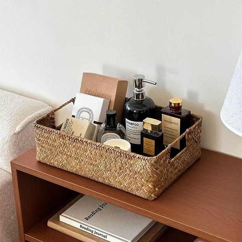 Women's rectangular storage basket made of natural materials Stornfield