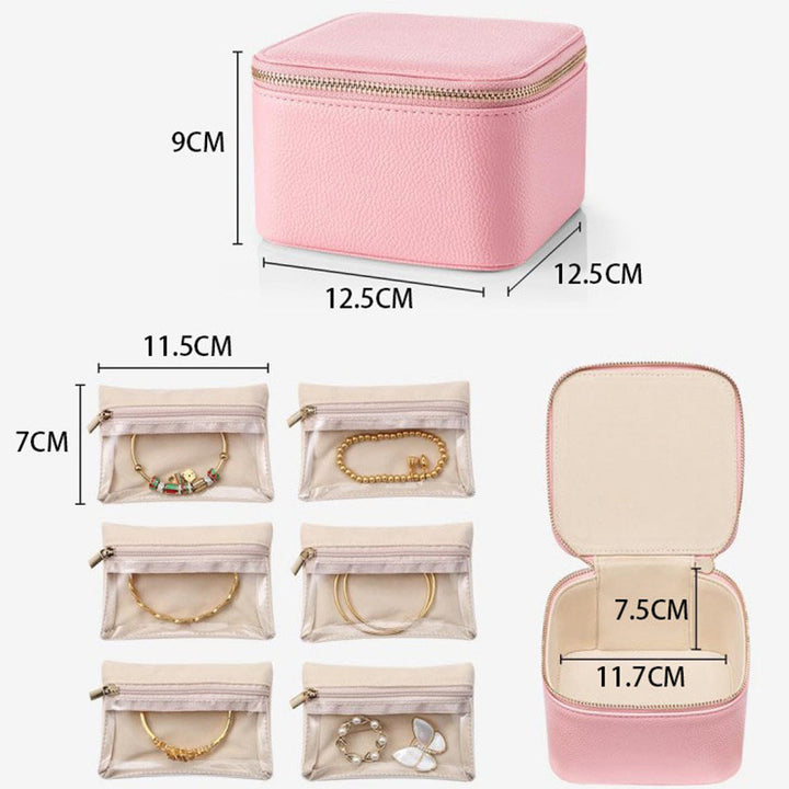 Cosmetic organizer handbag with transparent compartments Stornfield