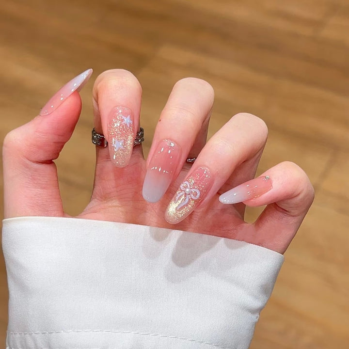 Elegant Floral Gel Nail Enhancements