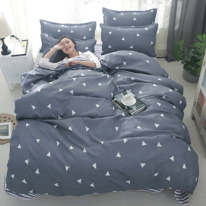 Modern Grid Pattern Comforter Set