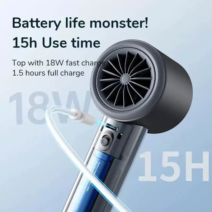 Unisex one-size rechargeable wireless portable hair dryer with digital display, multiple speed wind control and travel lanyard Stornfield